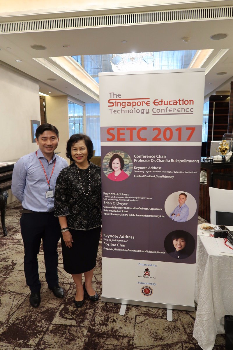 Eardotcomdotsg's tweet photo. Thank you Dr. Chanita Rukspollmuang from @SiamU Siam University, for Chairing #SETC2017 ! https://t.co/HtprNVYRbv