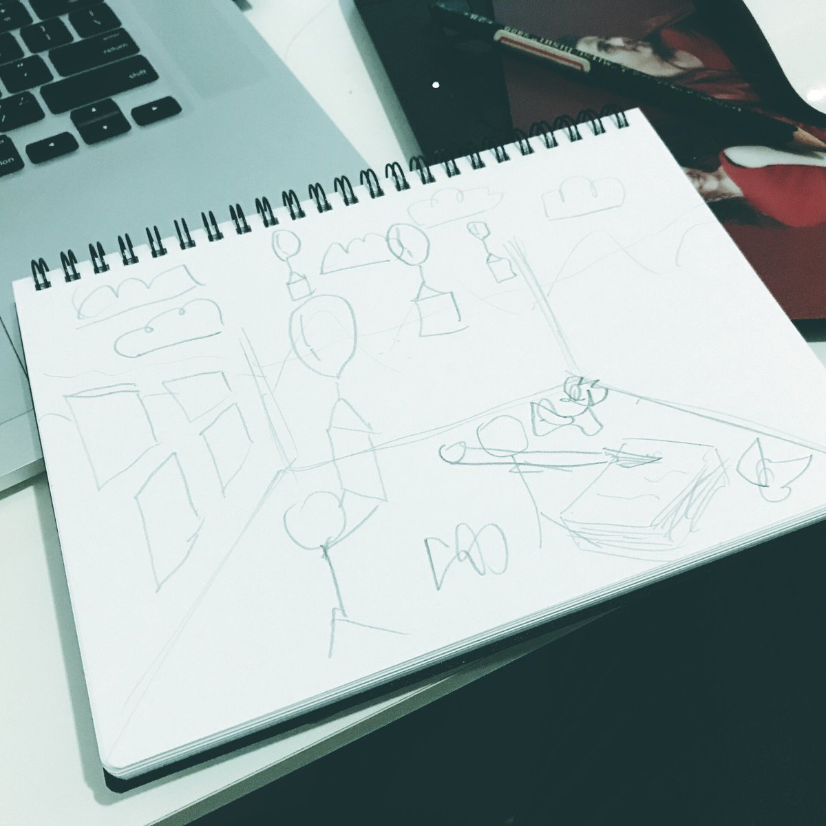 SurrealShiuan's tweet photo. 準備下個work,需要兩個人入鏡 #前期規劃 #草圖 https://t.co/qh1WU8dCS6