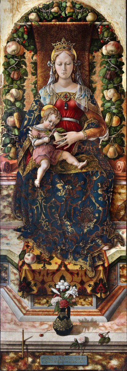 religious_bot's tweet photo. 『ろうそくの聖母』1490年 カルロ・クリヴェッリ Coronation of the Candle, Carlo Crivelli https://t.co/n1QZU70hzh