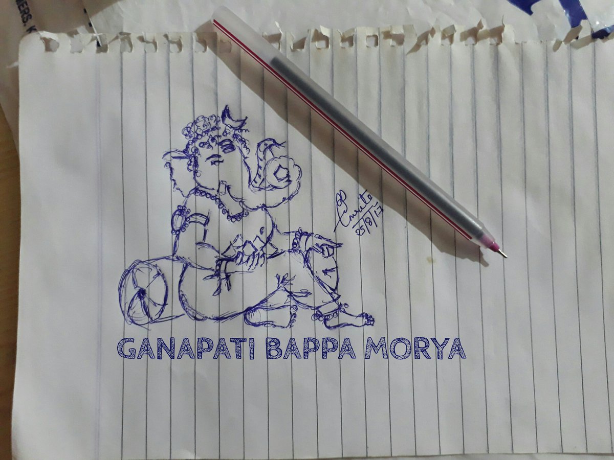 designeramy7's tweet photo. Happy Ganesh Chatturthi to everyone.. just completed this sketch #sketch #GaneshChaturthi2017 #GaneshChaturthi #ganpatibappamorya #art #draw https://t.co/zLMu715FyW
