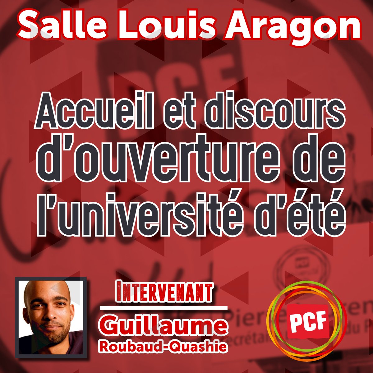 pcfangers's tweet photo. Dans quelques minutes c'est le début des #UEPCF avec le discours d'ouverture de e @RoubaudQuashie ! https://t.co/UCvCpNF8Cr