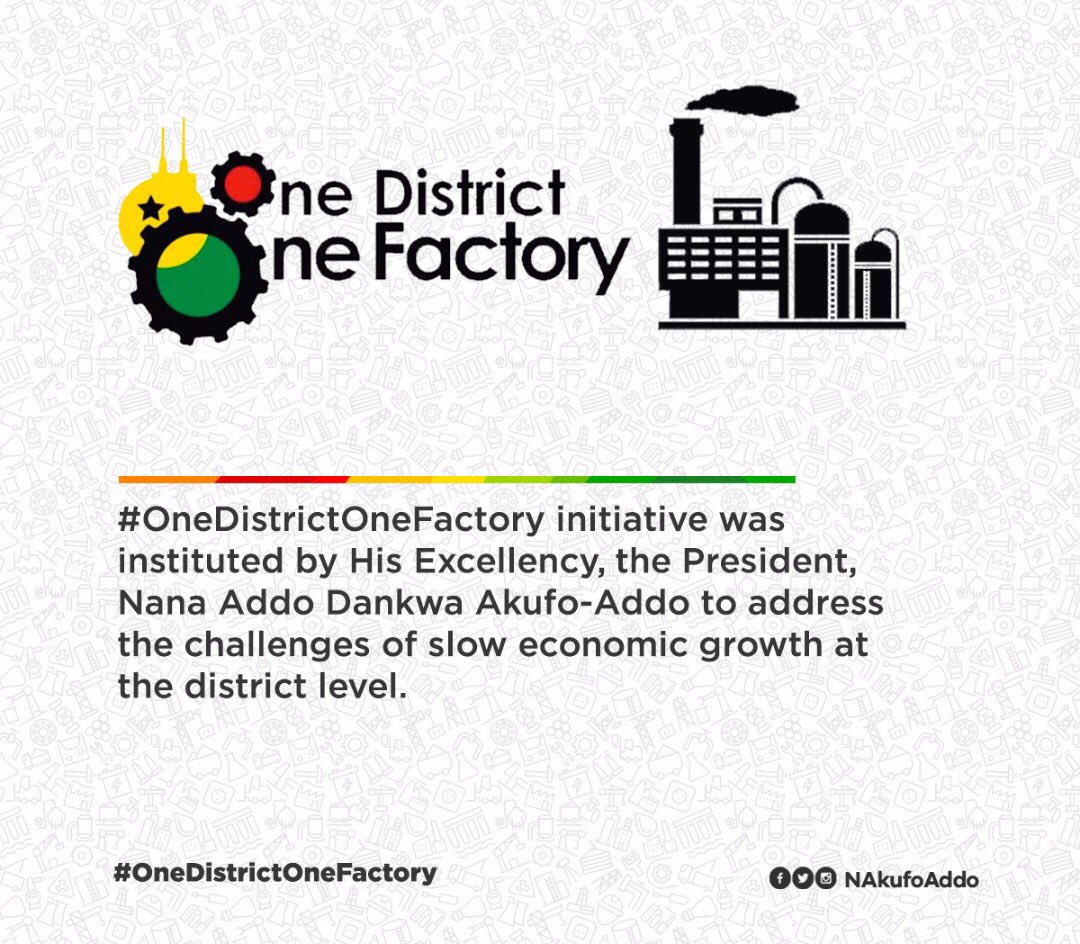 Change_Ghana's tweet photo. Facts about the #OneDistrictOneFactory policy. Retweet! https://t.co/lfDEBJT9NF