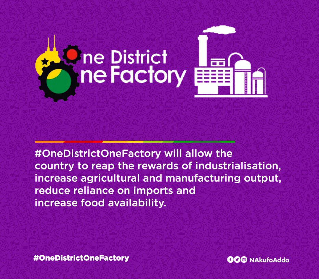 Change_Ghana's tweet photo. Facts about the #OneDistrictOneFactory policy. Retweet! https://t.co/lfDEBJT9NF