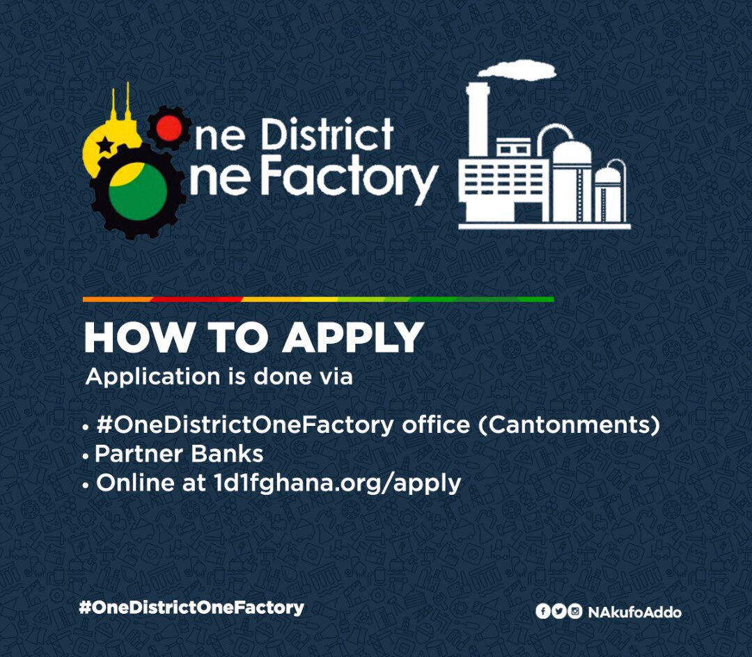 Change_Ghana's tweet photo. Who is eligible and how to apply to be part of #OneDistrictOneFactory policy. https://t.co/8M4AETmX6p