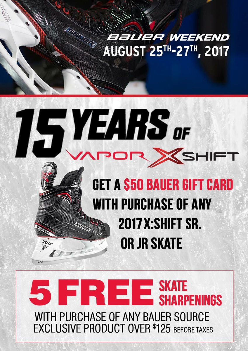 Visit <a href="/BucknersSFS/">BucknersSFS</a> this weekend for our #SourceExclusive Bauer Hockey, Inc. Weekend and take advantage of some great deals: