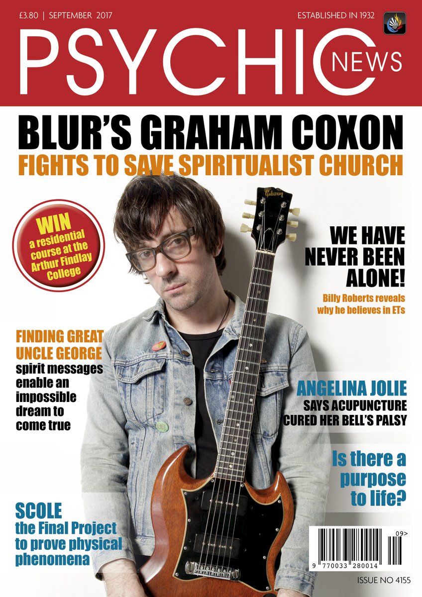 psychicnewsmag's tweet image. September's cover revealed. On sale 31st August
Subscribe at psychicnews.org.uk
Blur's Graham Coxon Fights to Save Spiritualist Church