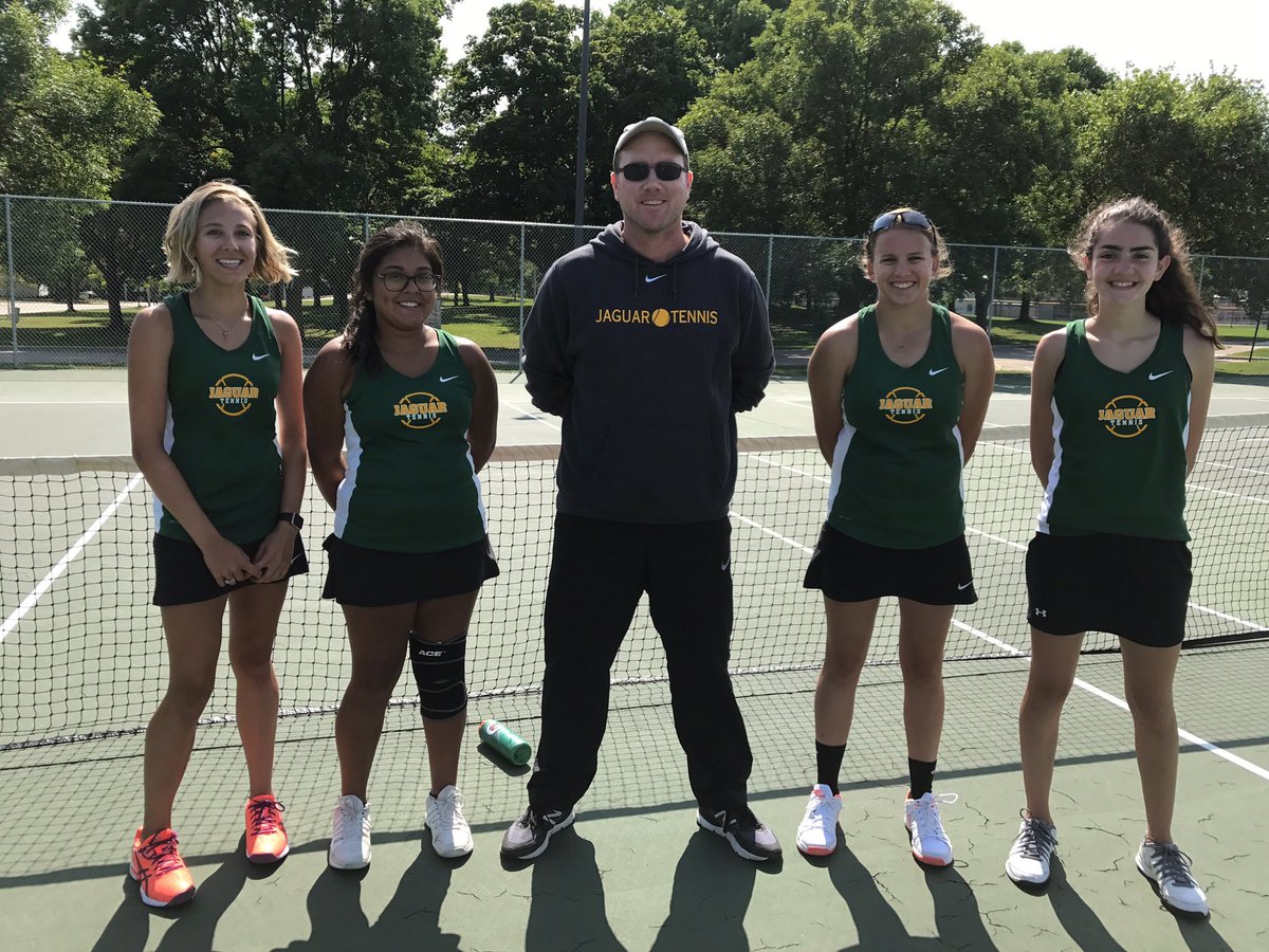 jaggirlstennis's tweet photo. Girls Tennis plays on the West Depere Tennis Courts today at 9 and 2!! Come support the jags! https://t.co/ZXq1PDzF9k