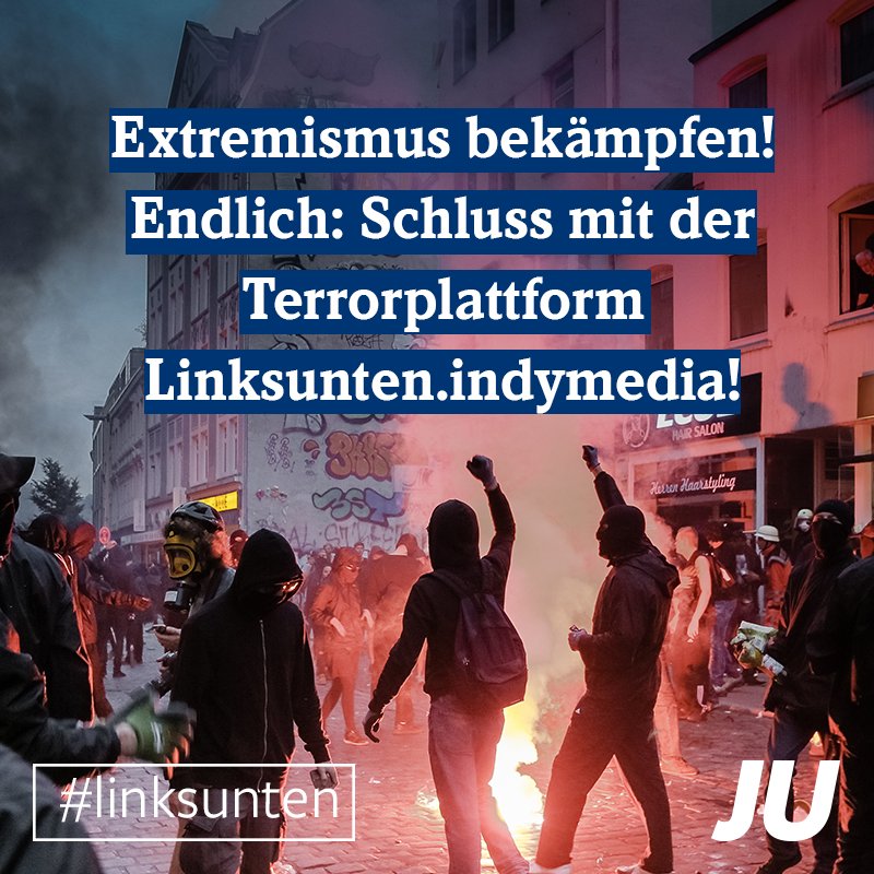 Junge_Union's tweet photo. Auf dem #dlt16 haben wir das Vorgehen gegen linksunten.indymedia gefordert! Endlich: Heute wurde die Terrorplattform verboten! #linksunten https://t.co/YpC9bOrUUa