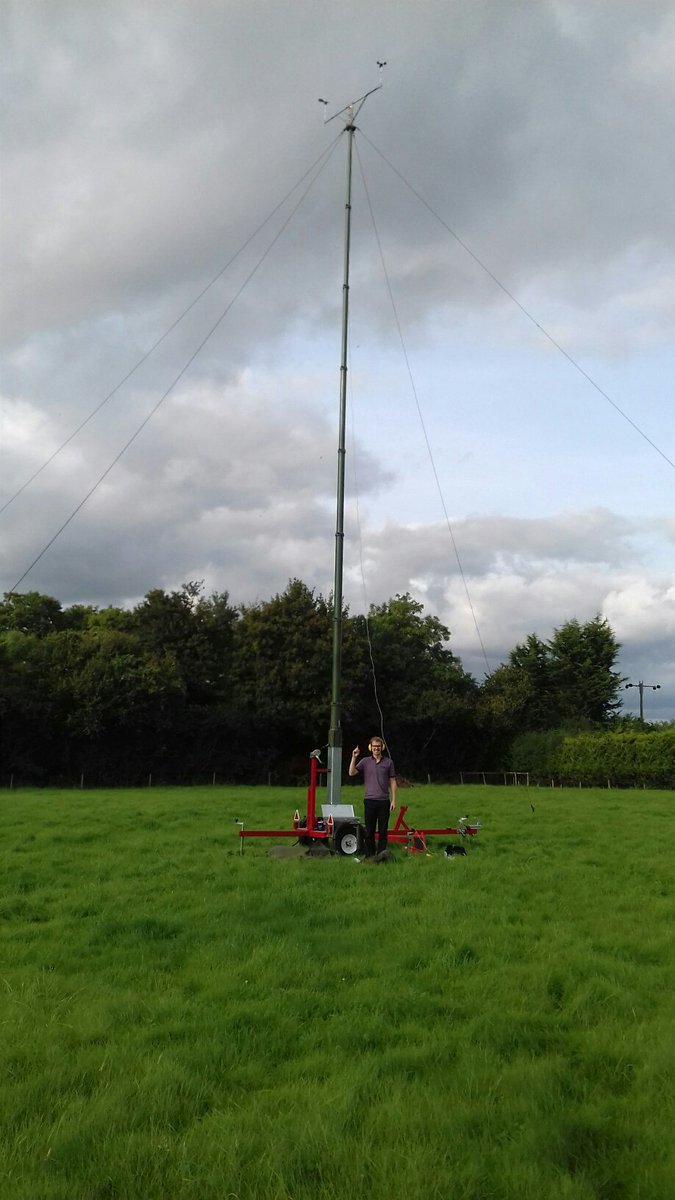 HM_Acoustics's tweet photo. A successful first 10m mast test for Charlie and Aedan - all the way to the top! #trailermast #anemometry https://t.co/CbYrc7a7EQ