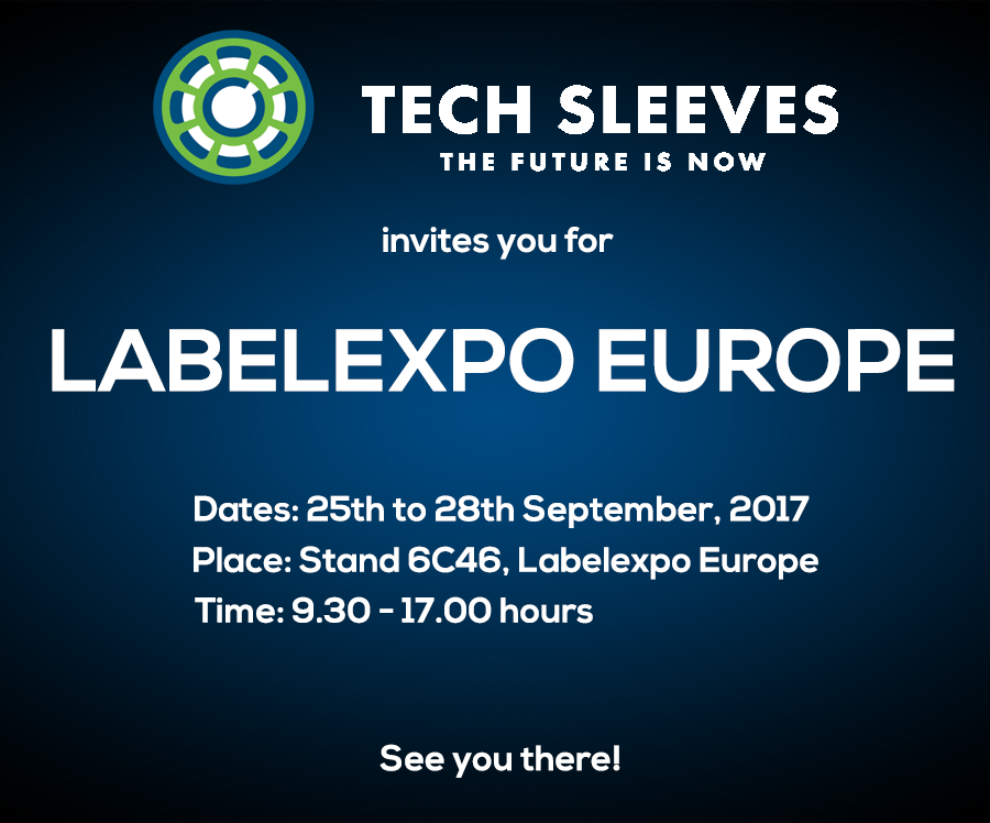 TechSleeves's tweet photo. Join us for live demonstration of all  our different Plate sleeves and Bridges @Labelexpo 2017, Stand 6C46.
#TechSleeves #FlexoFriday https://t.co/uFgNmG7y5Z