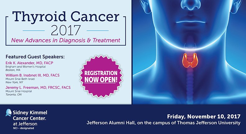 JeffCME's tweet photo. Join us for Thyroid Cancer 2017: New Advances in Diagnosis and Treatment on November 10th! Info at https://t.co/yR0xBTWPZb https://t.co/wXhYvZpmHz