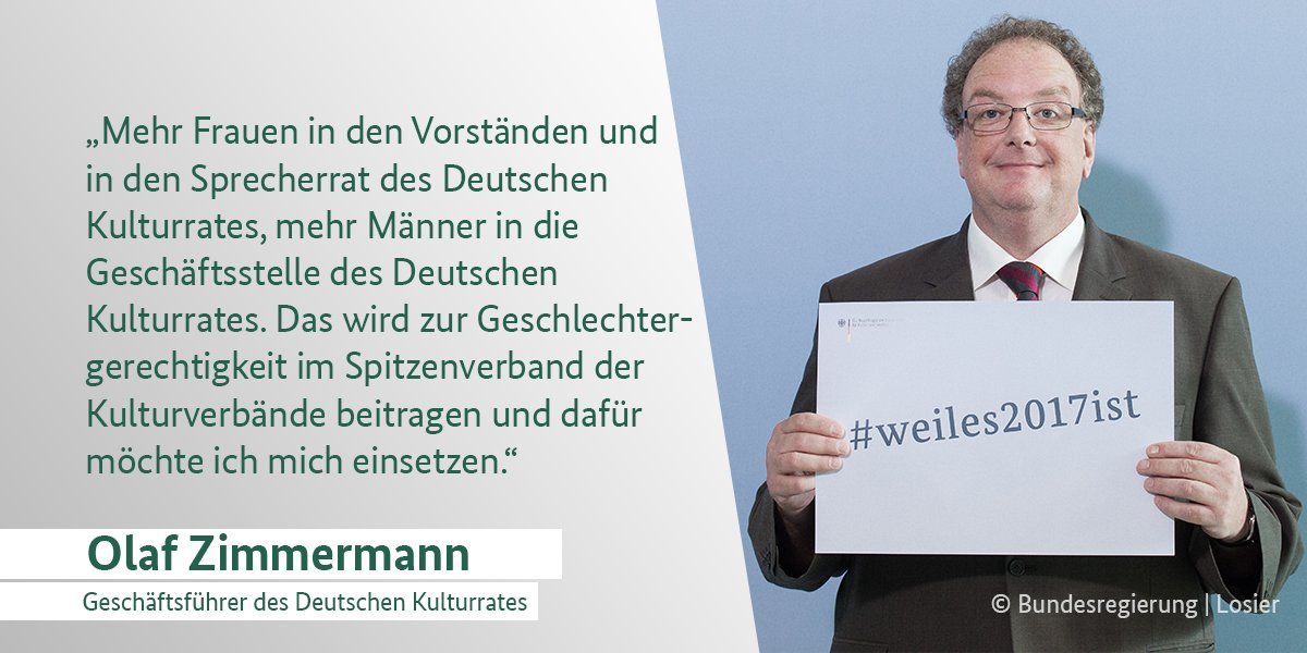 .@olaf_zimmermann setzt sich für mehr #Geschlechtergerichtigkeit im @DKRKultur ein #weiles2017ist