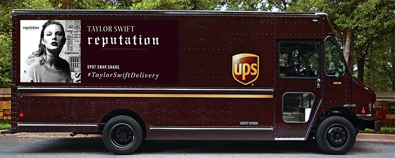 Proud to announce that <a href="/UPS/">UPS</a> is Official Delivery Partner for Taylor Swift’s new album, reputation! budurl.me/F1F1PA