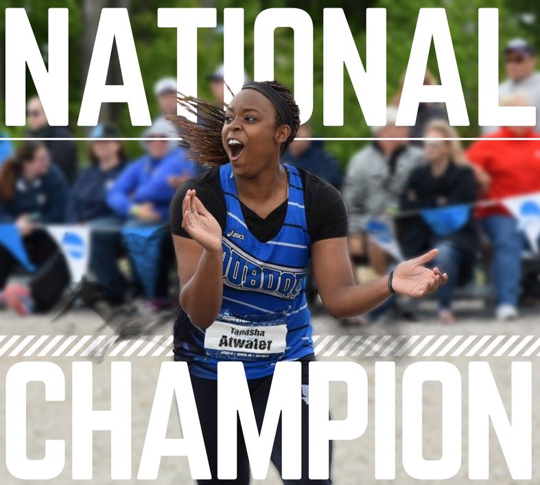 UDTFXC's tweet photo. #FlashbackFriday to when Tea Atwater took down some incredible competition to earn her first NCAA shot put title! #ThrowUD #UDTFXC #ShotPut https://t.co/8SBcpBTgQL