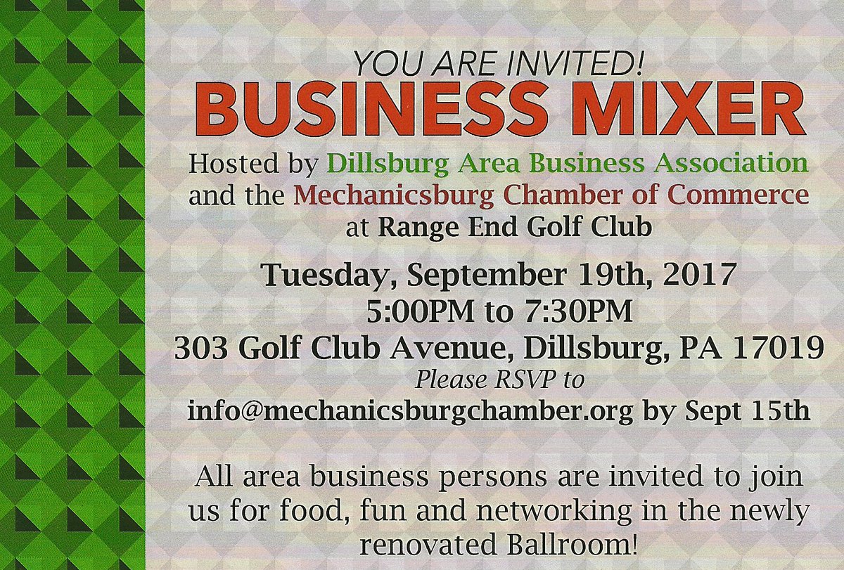Don't miss this 7th annual mixer - a collaboration of the Dillsburg Area Business Assoc and our Chamber!