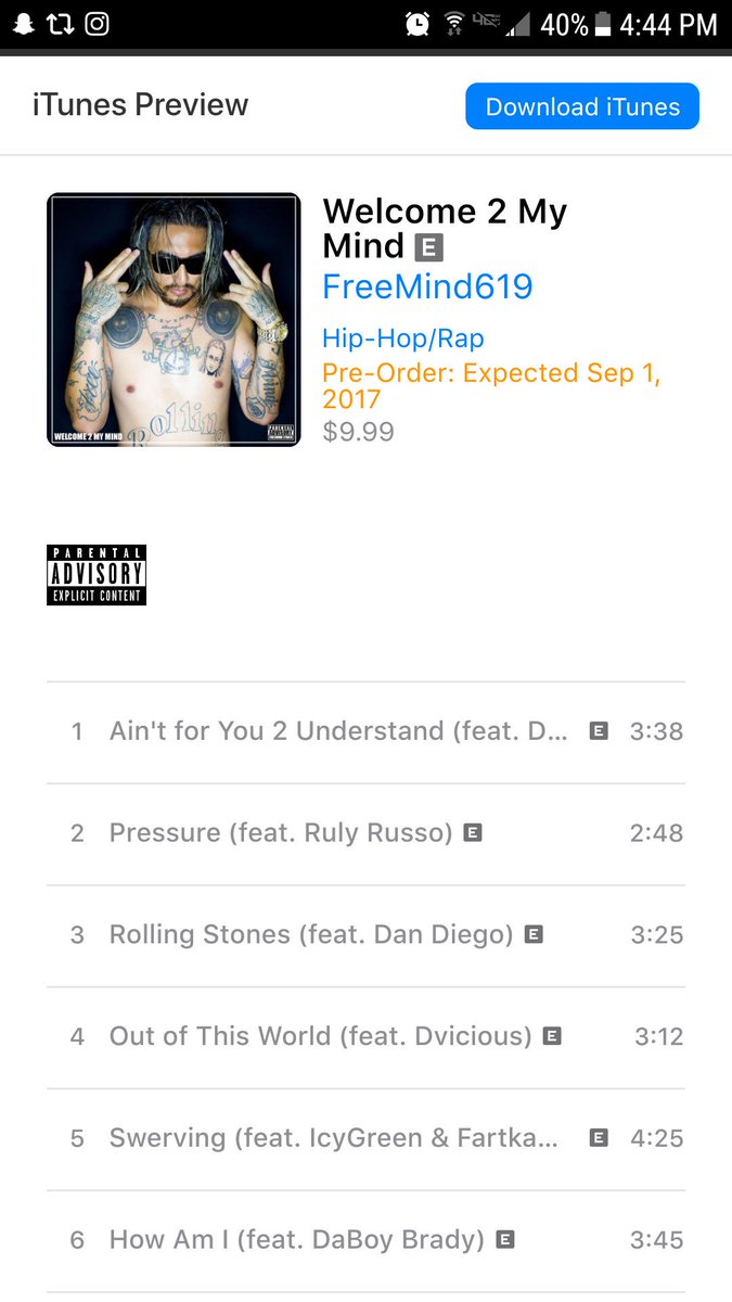 FreeMind619's tweet photo. Welcome2MyMind is now available for pre-order on both #itunes and #googleplay. just a few days away from the release of my full length album https://t.co/7o23KtwHAy
