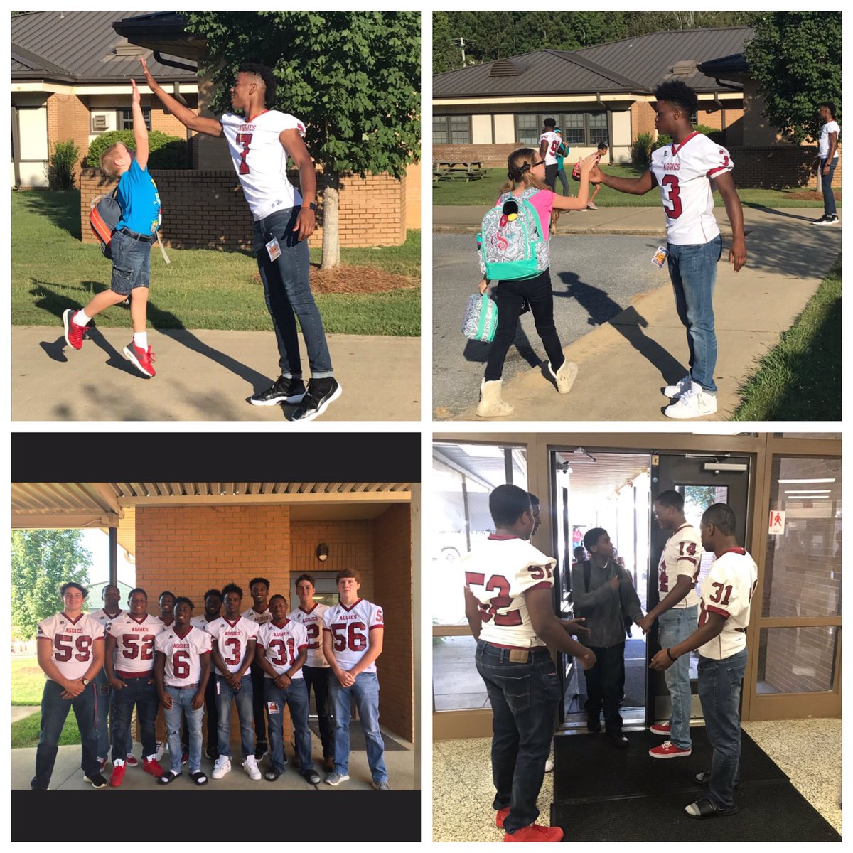 mrsj_green's tweet photo. Thank you Aggies for greeting your Pinecrest fans this morning! @barnett_deb_r @SCSAggies @lsmgriffith https://t.co/wbPXE9pGd9