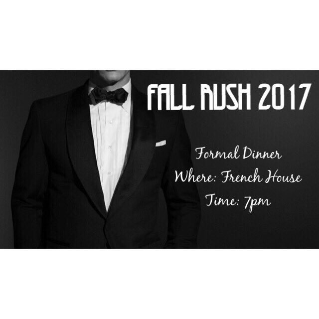 Hope to see you at our final night of rush for a delicious supper in your Sunday best! This is a close event for potential new members only!