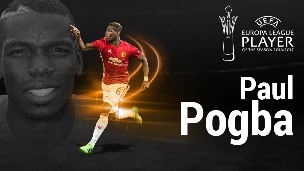 UEFALive2018's tweet photo. Paul Pogba named #UEL Player of the Season
Paul Pogba has been named player of the season for the 2016/17 UEFA 
👉 https://t.co/PZBi5NSwOs https://t.co/TvFs9HkuXD