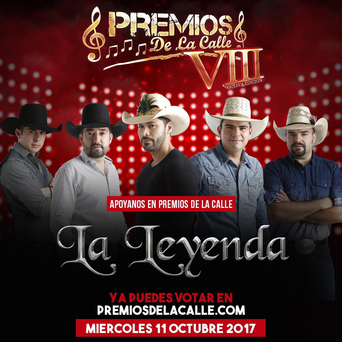 HagamosLeyenda's tweet photo. Apoyanos a nominar a @grupolaleyenda 💗 en #PremiosDeLaCalle2017 entra a https://t.co/w2ccEdYZeg 📱
#HagamosLeyenda #PDLC2017 #PuroRemex✔👏 https://t.co/UVwvA0jJkS