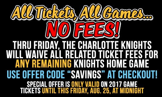 KnightsTickets's tweet photo. ICYMI: No online ticket fees until midnight for all remaining @KnightsBaseball games: https://t.co/YHSY6pGbQc  #savings https://t.co/yDXLZyF9qU