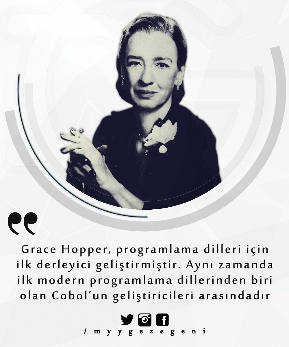 myygezegeni's tweet image. Grace Hopper kimdir? 
#developer #womandeveloper  #programming #software #cobol #myygezegeni
