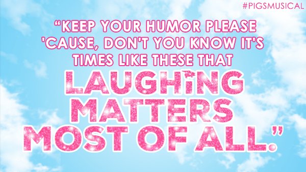 PigsMusical's tweet photo. 🎶So take those blues and bounce them off the wall!🎶 #PigsMusical #FridayFeeling https://t.co/cRYL9npRsK