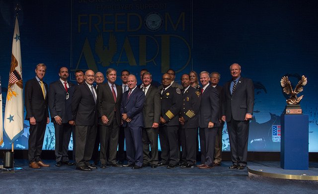 DeptofWar's tweet image. Today, @DepSecDef Shanahan presented the #SecDefFreedomAward to employers who demonstrated support for their #CitizenWarrior employees.