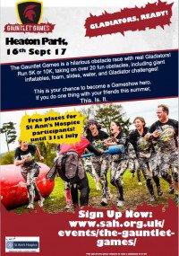 #Volunteers required for <a href="/StAnnsHospice/">Moya Cole Hospice</a> <a href="/GauntletGames14/">The Gauntlet Games</a> 
16th September
Details: goo.gl/M2AWbo 
Contact: events@sah.org.uk
Thanks