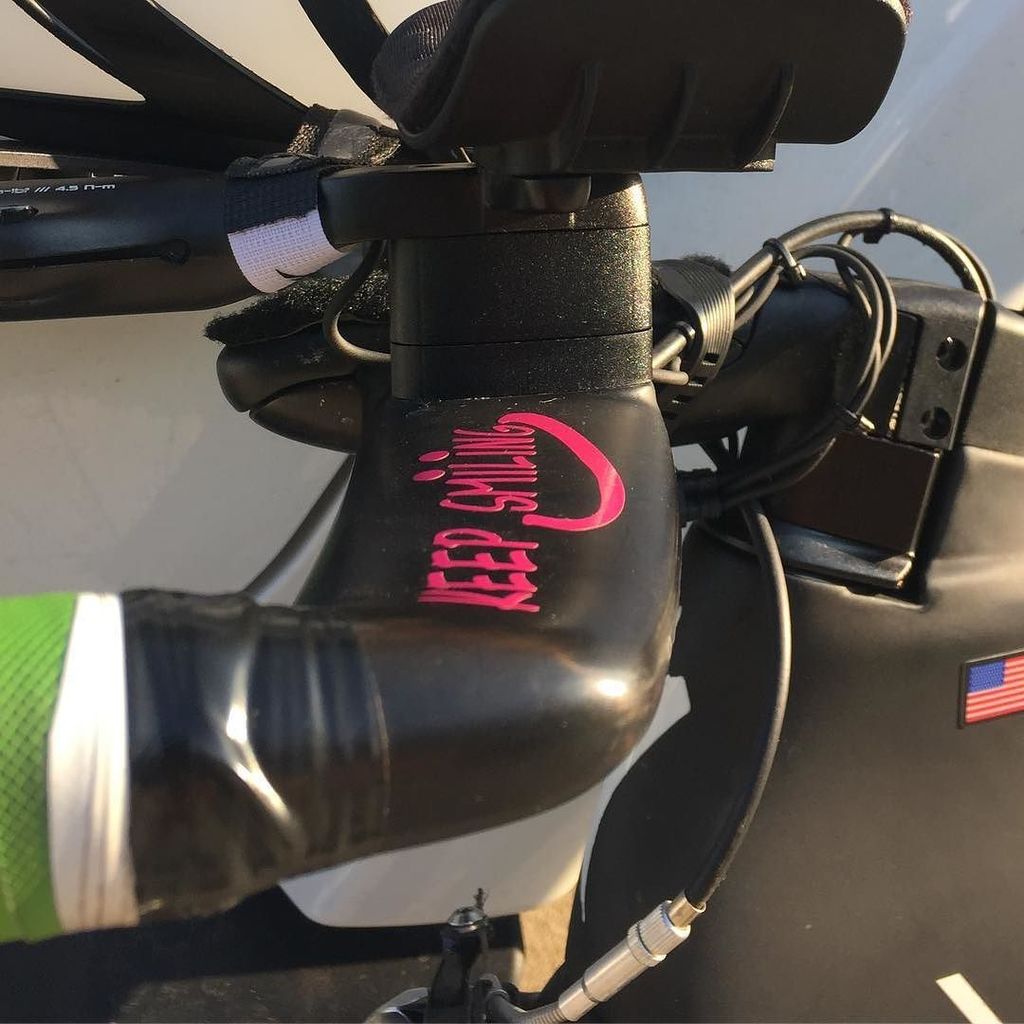 Shout out to <a href="/vesterbytri/">Michelle vesterby</a> for winning IM Copenhagen! You gave me a #keepsmiling decal for my bike at the IM Kona b… ift.tt/2xiK6GP