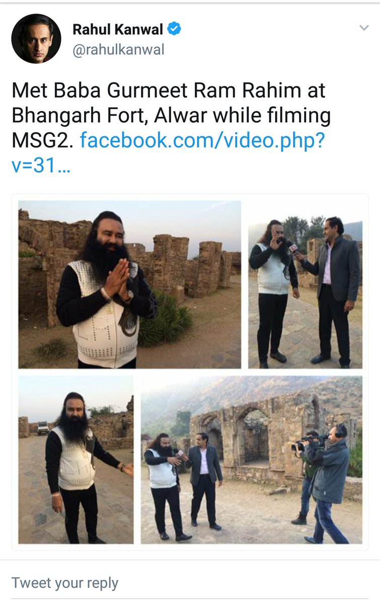 srirambjp's tweet photo. Is this @rahulkanwal "promoting" self styled MSG? Aren't you media part of the problem sir? https://t.co/oMA9zTsZp5