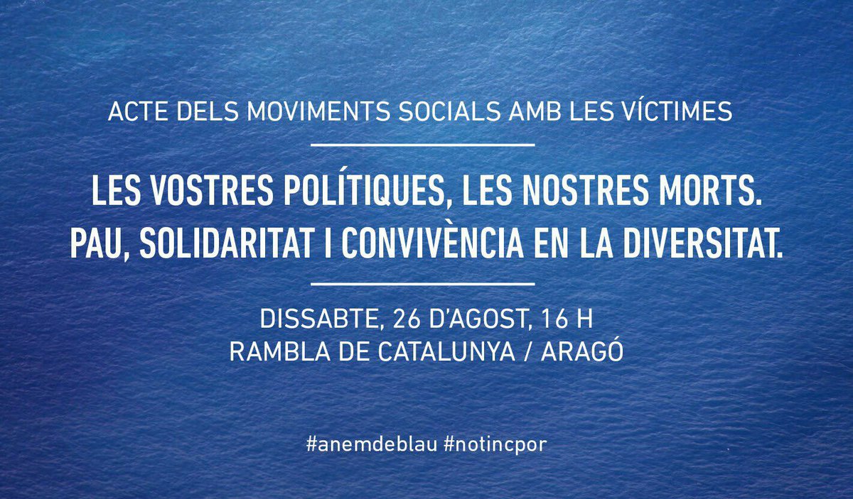 assembleagroga's tweet photo. Les vostres polítiques, les nostres morts. L'educació pública contra DAESH, el feixisme i les guerres imperialistes.
#NoTincPor #AnemDeBlau https://t.co/rqsSHyph5Q