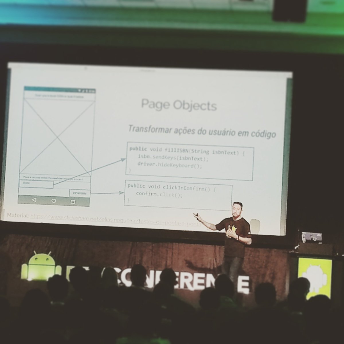 DialHost's tweet image. "Teste ponta a ponta". Está no palco track kaizen com Eduardo Carrara e Elias nogueira. #dialhost #androiddevconference #imasters