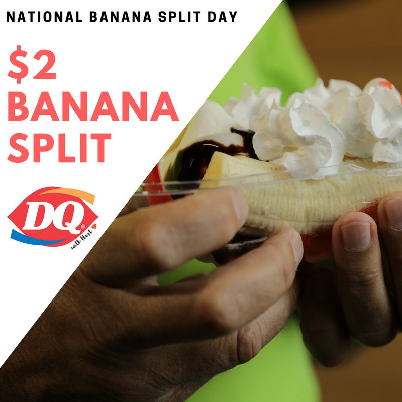 rothman_dq's tweet photo. Celebrate #Friday and #NationalBananaSplitDay with a $2 Banana Split when you download &amp; redeem with our @shopyourspot app! #DQswithHart https://t.co/aG2WfHwDKL
