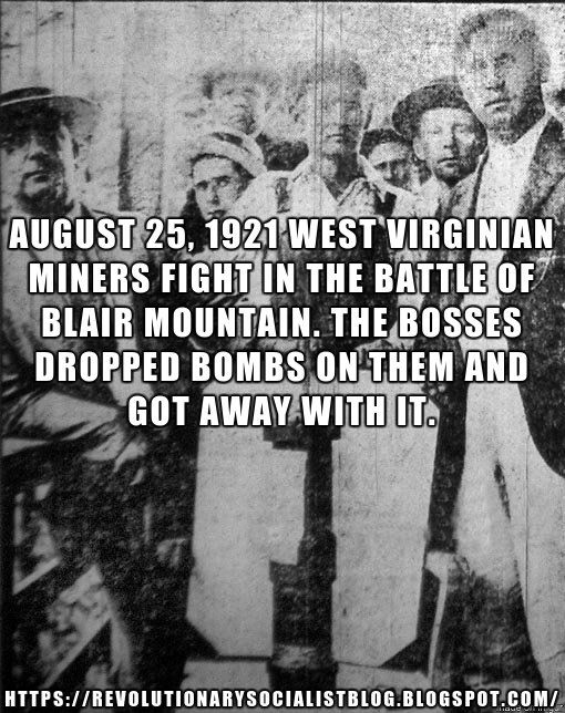 revsocblog's tweet photo. Today is the anniversary of the Battle of Blair Mountain. It is time for Appalachia to recover its radical heritage.
https://t.co/ZfplJHu125 https://t.co/lNlby1IDnZ