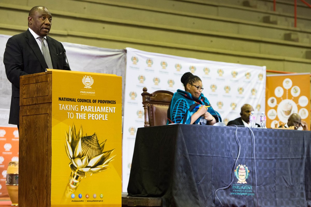 GovernmentZA's tweet photo. [Photos] Deputy President Cyril Ramaphosa addresses National Council of Provinces in Bloemfontein https://t.co/hBEPBzR7bV https://t.co/MWRbvIZgdd