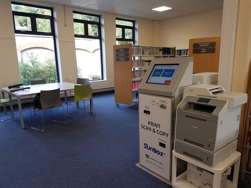 SurfBoxEurope's tweet photo. @louthcoco @ThisIsArdee Ardee Library's SurfBox Print-Scan-Copy kiosk has been launched. #SurfBox #Printing #Ardee https://t.co/UMvH5xs3V1 https://t.co/YKqZeWb7az