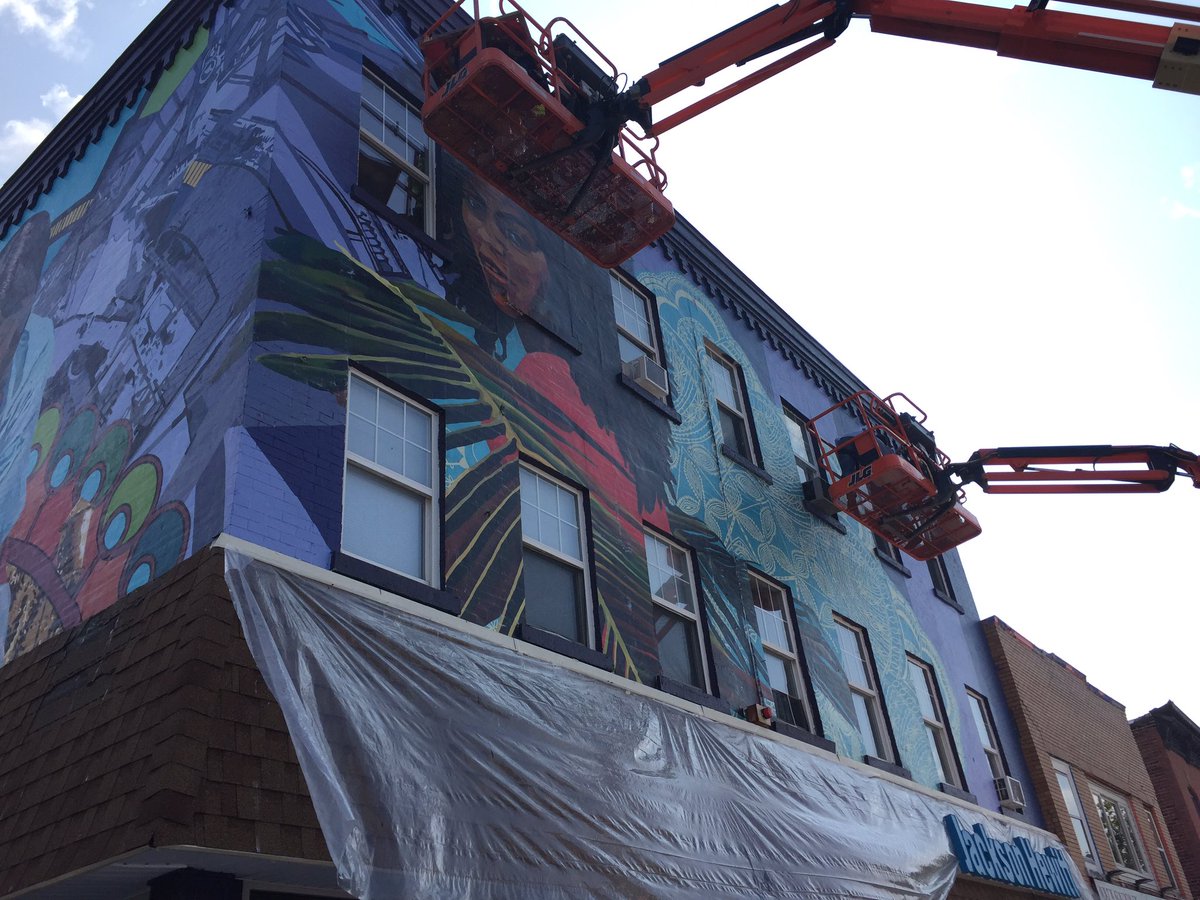 New mural/public art project being dedicated this morning on Niagara St in Hispanic Heritage Corridor