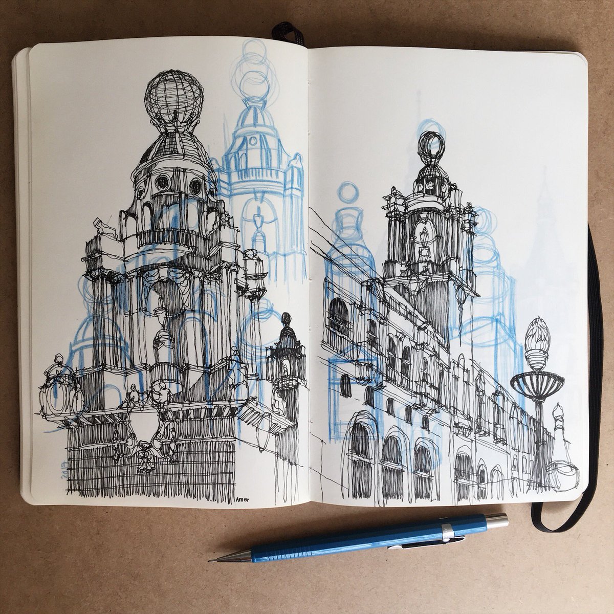 TendToTravel's tweet photo. London's coliseum with new blue pencil leads I've just bought
#drawing #architecture #sketch https://t.co/Oeaz3BhtWA