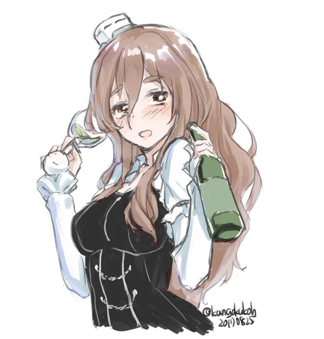 日常
#艦これ版深夜の真剣お絵描き60分一本勝負
#艦これ版真剣お絵描き60分一本勝負_20170825
#ポーラ 