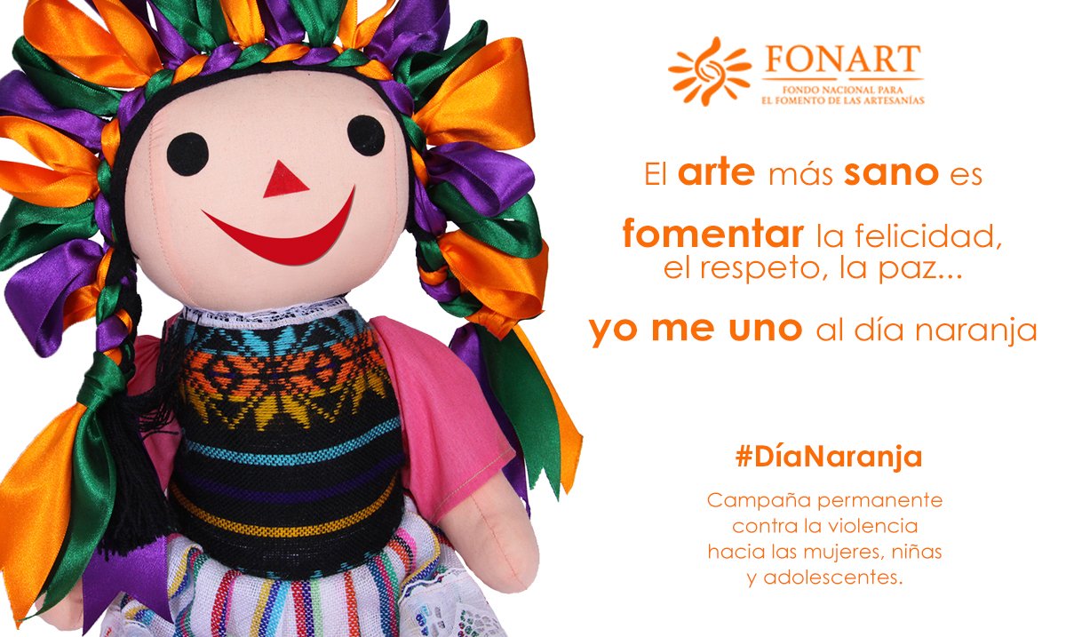 Fonart_mx's tweet photo. Hoy es #DíaNaranja, únete en contra de la violencia contra mujeres, niñas y adolescentes.  👍🏼 https://t.co/6nZD0NtGtB