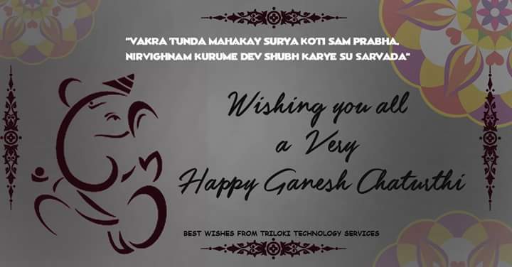 Trilokisolution's tweet photo. #TrilokiServices wishes all a Happy #GaneshChaturthi
#TTS #Trilokisolutions #Techonlogy #GanpatiBappaMorya https://t.co/CJkBz1vrCd
