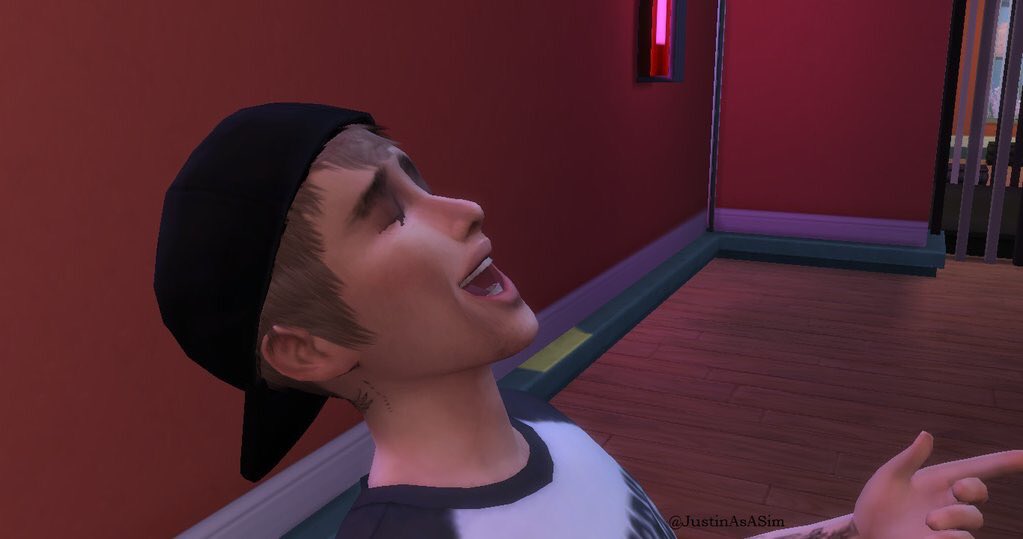Justin as a sim tweet media
