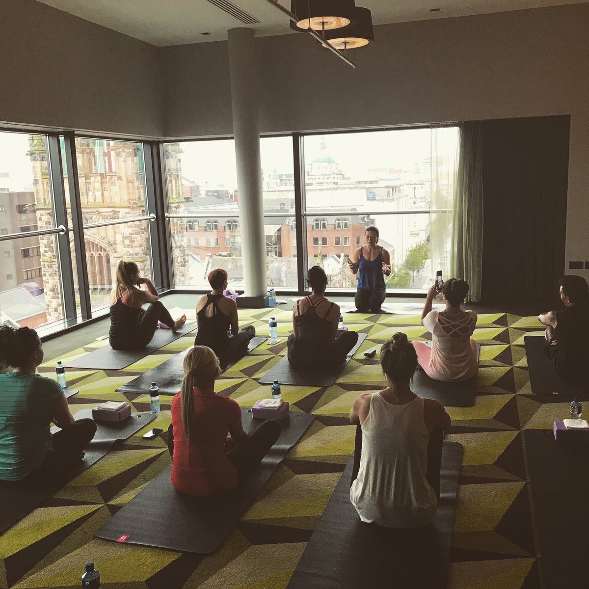 FitzwilliamBEL's tweet photo. What a way to start the day! Fab yoga session with @deyogatox 🙌🏼 #yoga #fitzlife #fitzbelfast #kimconstableyoga https://t.co/ORp3vKIksu