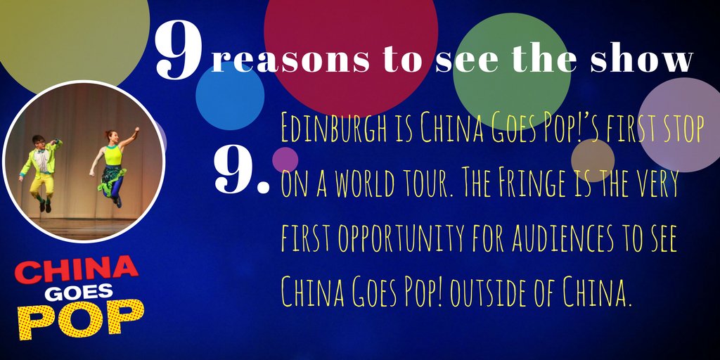 ONE more show, ONE more reason to see #ChinaGoesPop! 8 more here: chinagoespop.com/9-reasons-to-s… #edfringe #AssemblyFest #lastchance #circus RT!