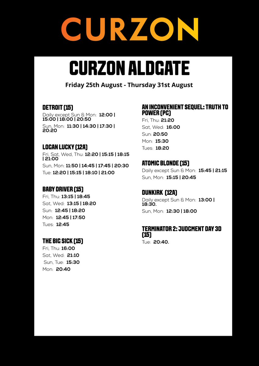 CurzonAldgate's tweet photo. Out this week the excellent @loganluckymovie and @DetroitMovie + a special screening of #TheTerminator2 in 3D! https://t.co/pXT6PXVwgr