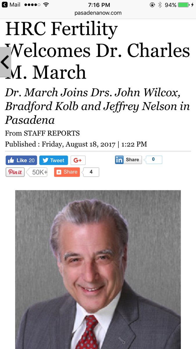 HRCPasadena's tweet photo. Welcome to #DrMarch who joins #DrWilcox #DrNelson #DrKolb @HRCPasadena #HRCFertility @ePasadenaNow https://t.co/x0f9nImjM8 #infertility https://t.co/L5nvAhbmHL