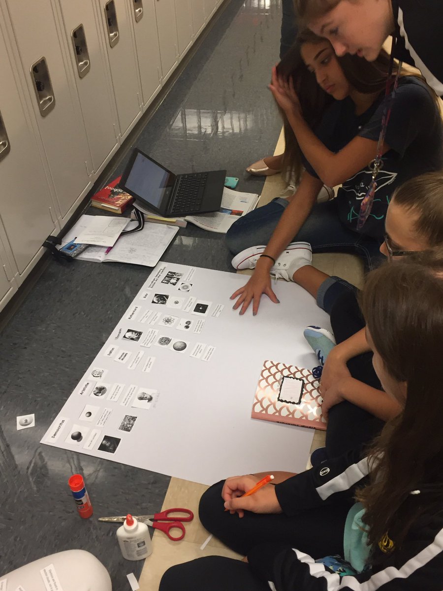 bmmsscienceguy's tweet photo. Students synthesizing information and creating Atomic theory timelines. https://t.co/HLwc7dIFlQ