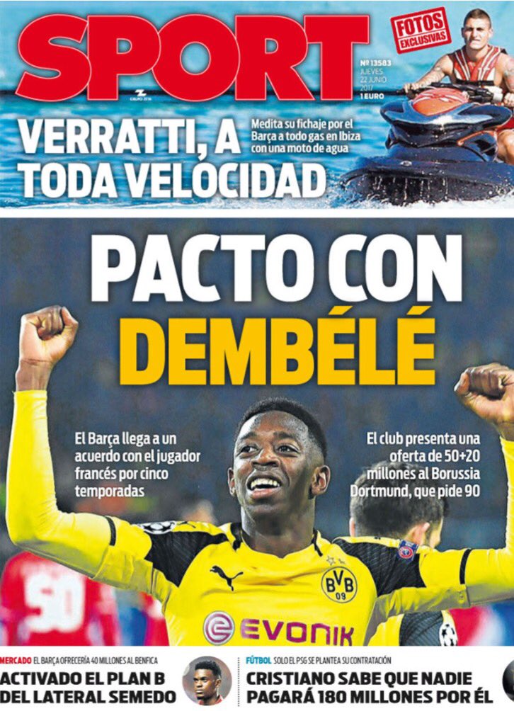 efabascal's tweet photo. Marzo 2016:Barça cerca de Dembele €10m

Mayo 2016:Ficha por Dortmund €15m

Junio 2017:Barça oferta €50+20

Agosto 2017:Fichado por €105+ https://t.co/YiV6KLj5Rq