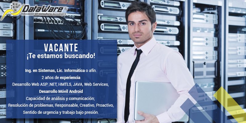 DataWare_'s tweet photo. Buscamos PROGRAMADOR. #Vacante #Bolsadetrabajo #equipodataware https://t.co/UOpN96j86I